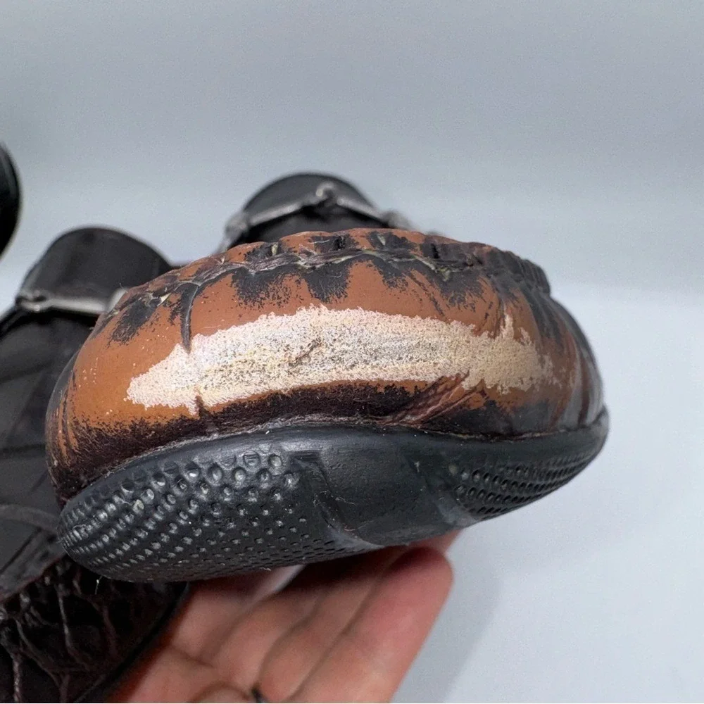 Peter Millar‎ Croc Embossed Leather Loafers Old Money Quiet Luxury, Men's 8.5